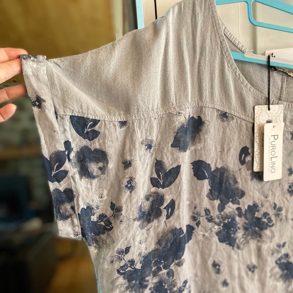 Linen floral top - Picture 3 of 6